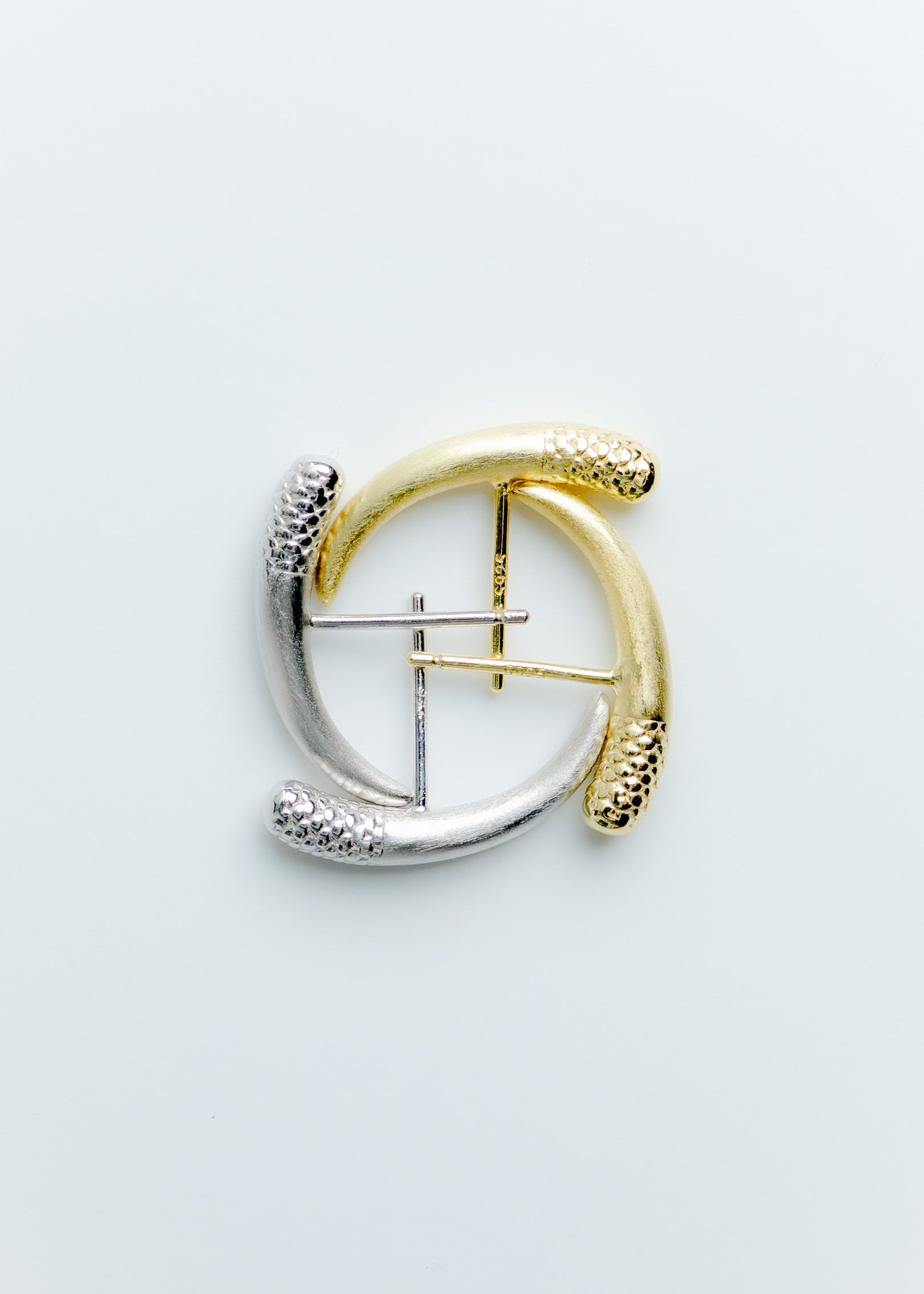 Maison Nwar sculptural hoop earring in gold vermeil, studio product shot