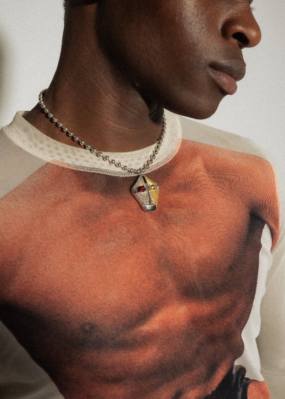 Maison Nwar 925 silver necklace — satin link chain with anti-tarnish finish